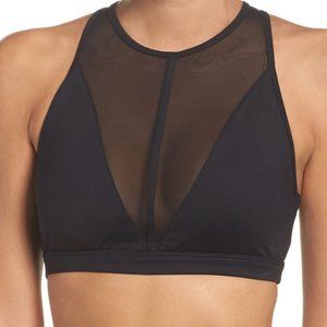 NWOT Alo Empower High Neck Mesh Yoga Bra - Black